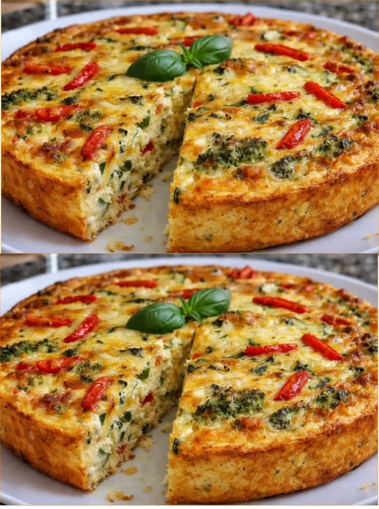 Torta di verdure senza farina, sana e gustosa, ricca di verdure fresche.