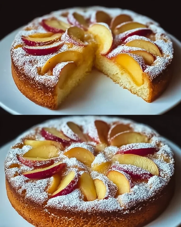 Torta di mele con confettura di albicocche pronta per essere servita