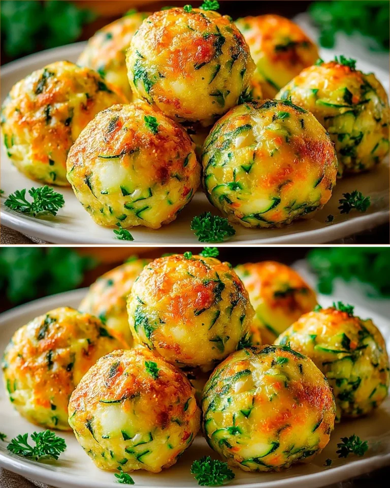 Bocconcini di verdure di zucchine serviti in un piatto
