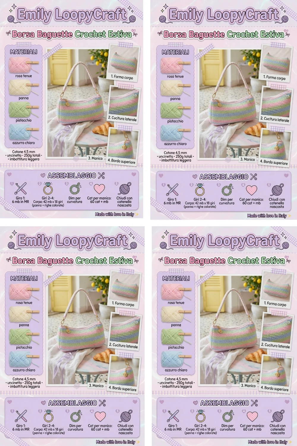 Borsa baguette crochet estiva anni 2000: guida passo passo per realizzarla