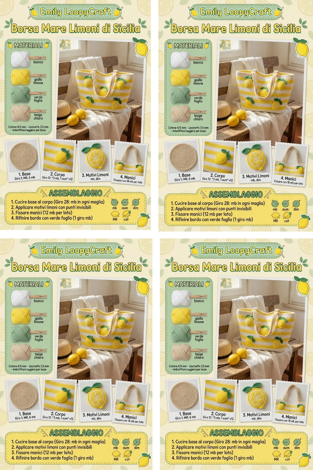 Borsa Mare Limoni di Sicilia all’Uncinetto