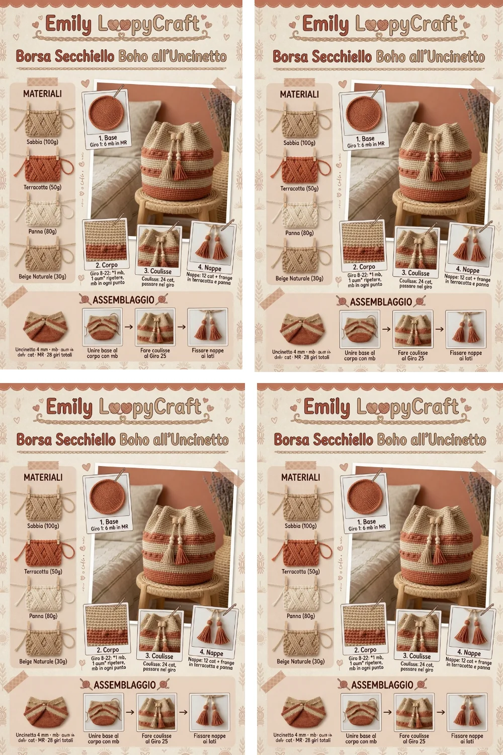 Borsa secchiello Boho all’uncinetto per l’estate: guida pratica per realizzarla
