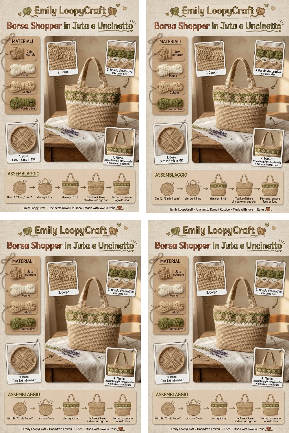 Borsa shopper in juta all’uncinetto per l’estate: crea un accessorio leggero e chic