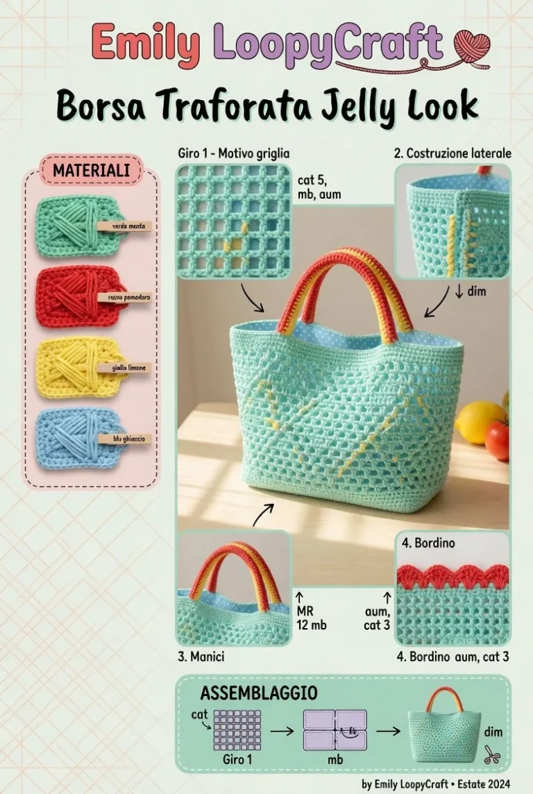 Borsa Trafotata Jelly Look all'Uncinetto - Guida pratica all'uncinetto