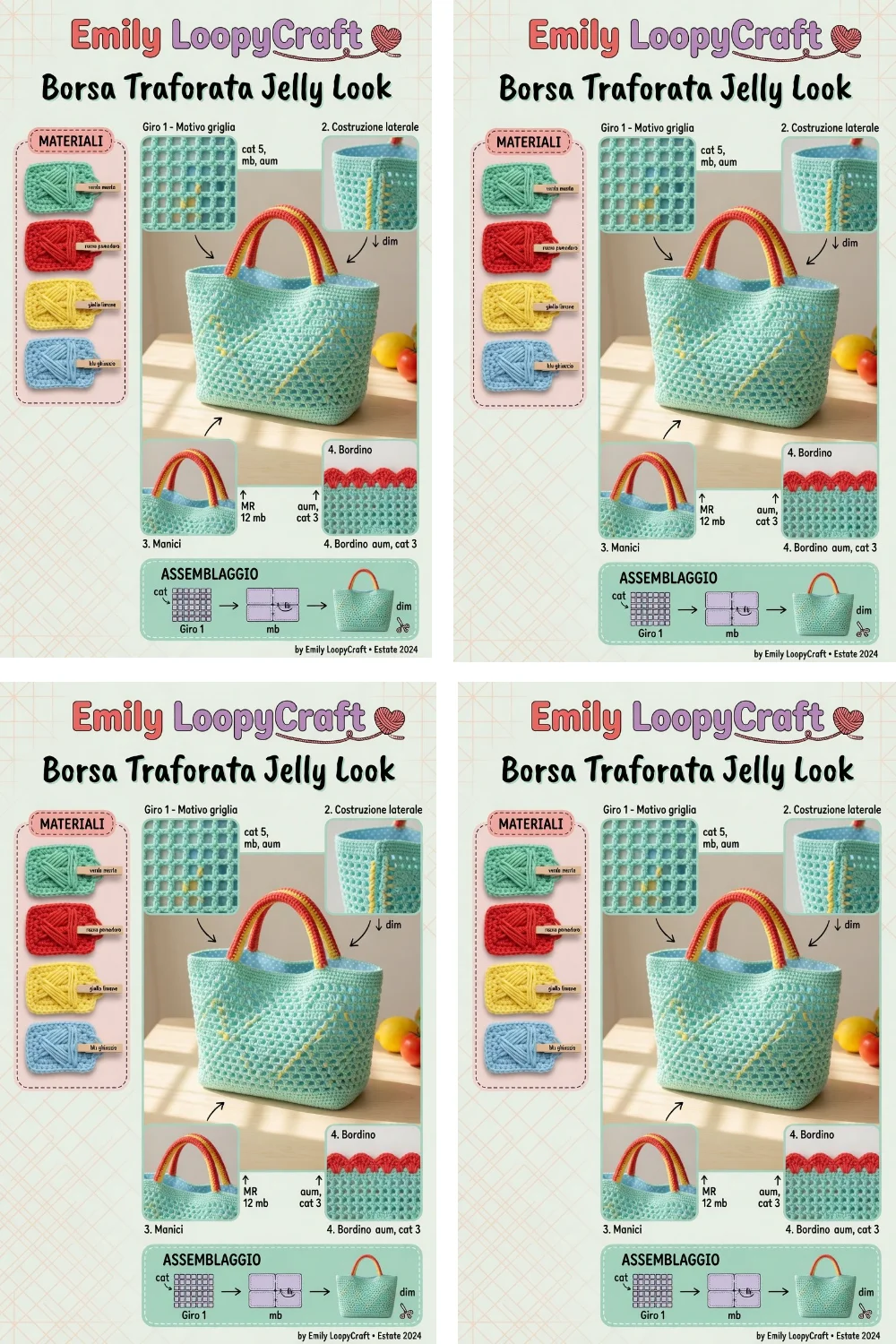 Borsa Trafotata Jelly Look all’Uncinetto: guida pratica all’uncinetto