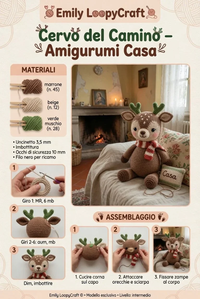 Cervo Whimsy amigurumi Wilderkind colorato e creativo