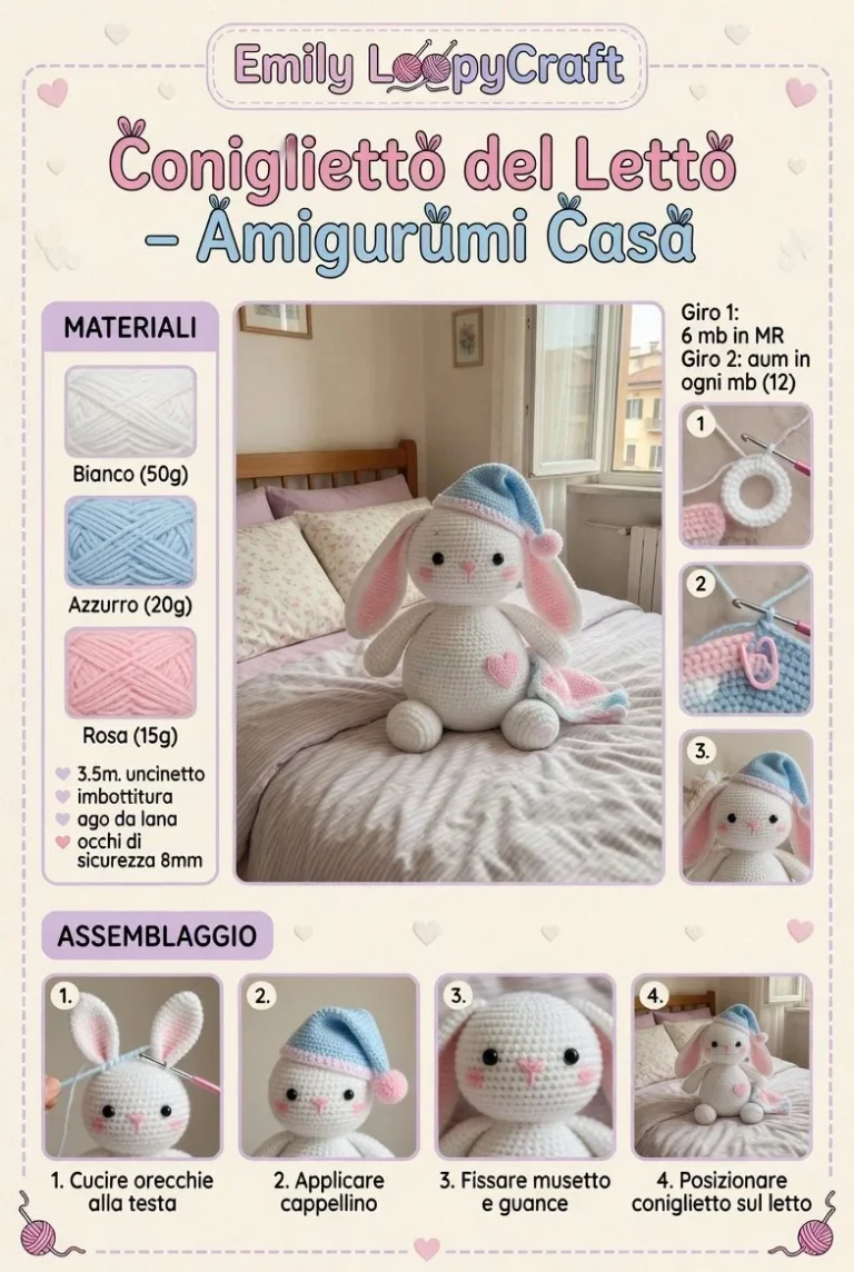 Coniglietto Neve Magica amigurumi di Wilderkind - un peluche unico e adorabile