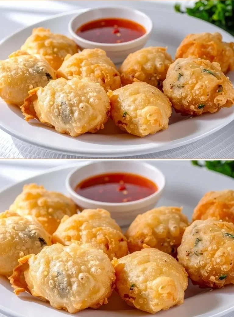 Polpette di pesce croccanti appena cotte su un piatto