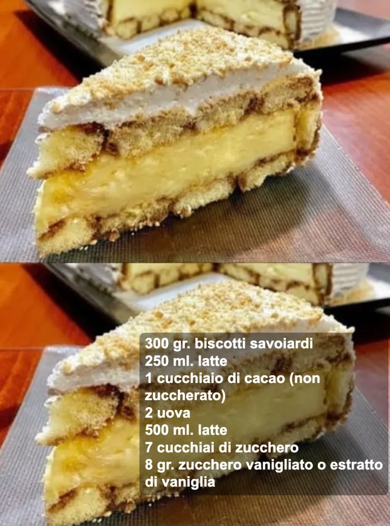 Dolci preparati con biscotti savoiardi e cioccolato bianco