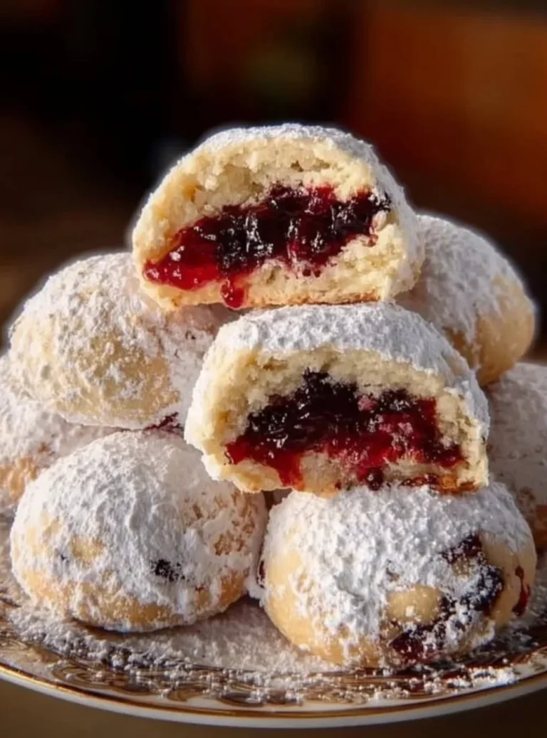 Biscotti alla marmellata freschi e pronti da gustare con una tazza di tè.