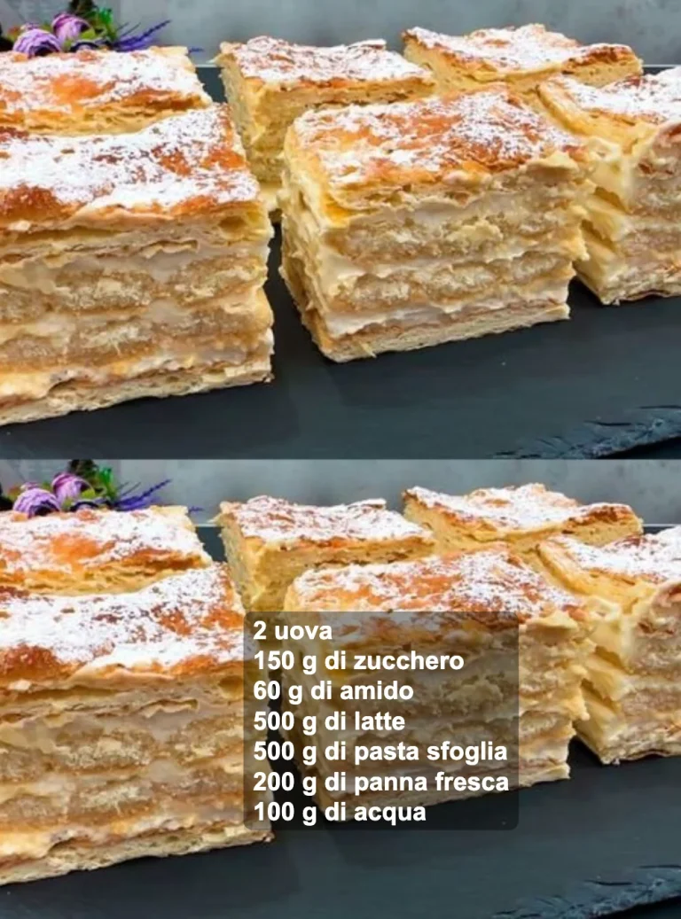 Fetta di torta biscotti Savoiardi con crema delicata e guarnizione