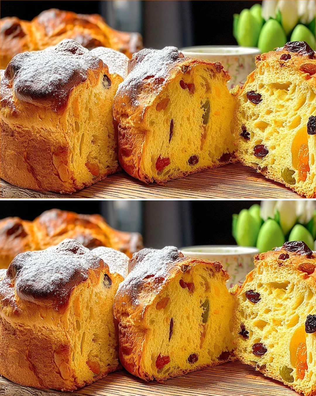 Kulich Craffin, un dolce tradizionale ricco e soffice decorato con glassa.