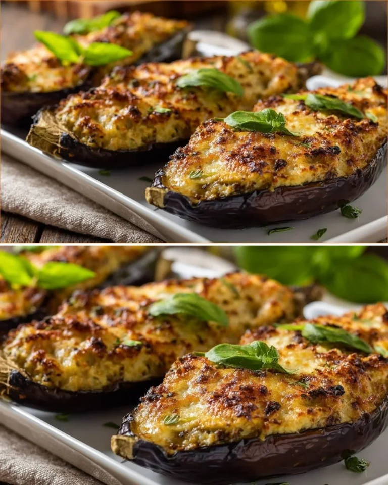 Melanzane ripiene al pesto siciliano pronte da servire