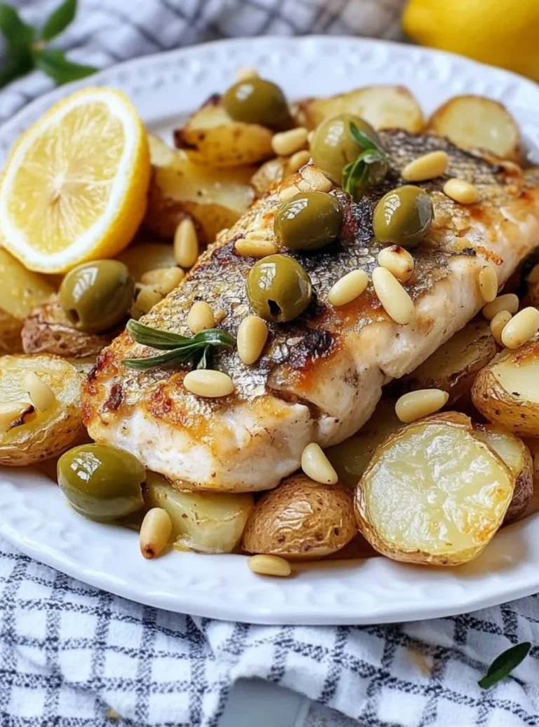 Piatto di Merluzzo al Limone con guarnizione di limone e prezzemolo fresco.