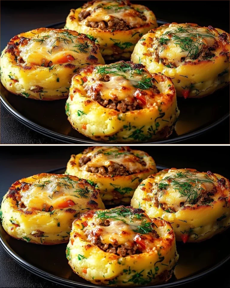 Nidi di Patate al Forno con Manzo e Verdure, un piatto rustico e saporito.