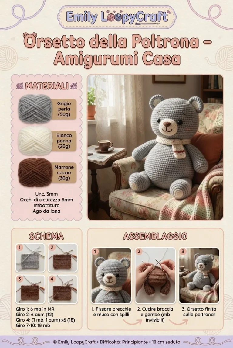 Orsetto Nebbia in Amigurumi Outlands, creatura di peluche magica e affascinante.
