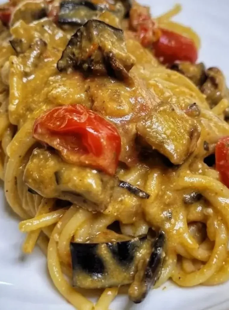 Pasta Cremosa alle Melanzane Senza Panna, piatto gourmet leggero e vellutato