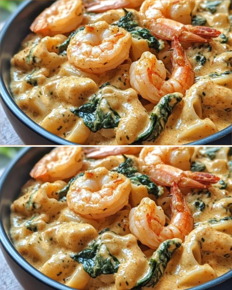 Pasta di gamberi cremosa con gamberi freschi e salsa deliziosa