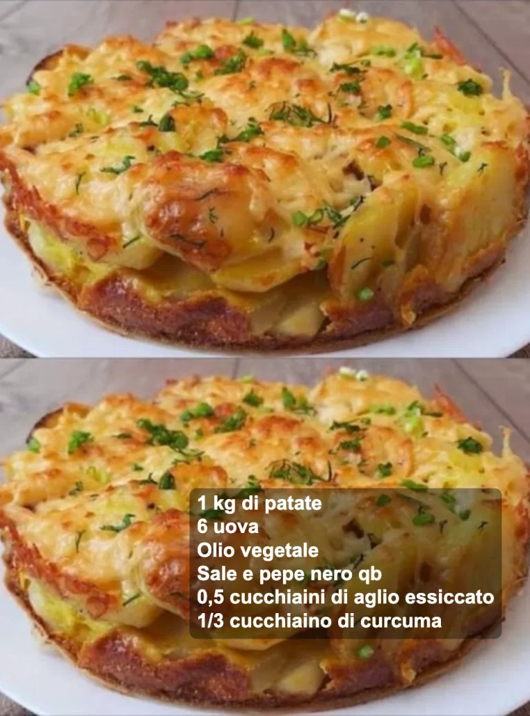 Piatto tipico italiano con patate e uova cucinato con ingredienti freschi