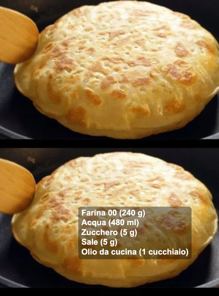 Piadina Gonfiata appena cotta, un piatto tipico della cucina italiana.
