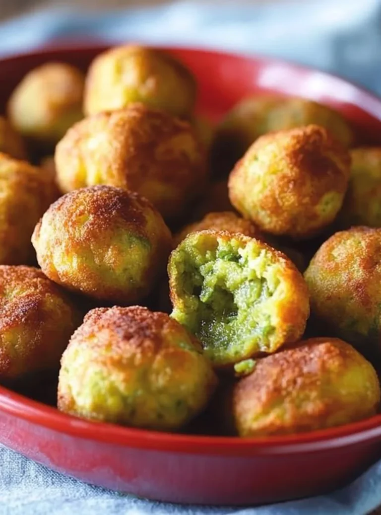 Polpette di zucchine pronte da servire con contorni freschi.