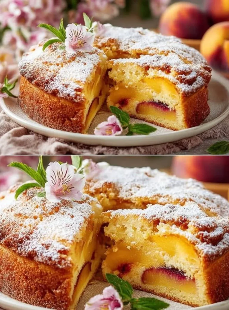 Torta di pesche semplice e deliziosa, perfetta per dessert