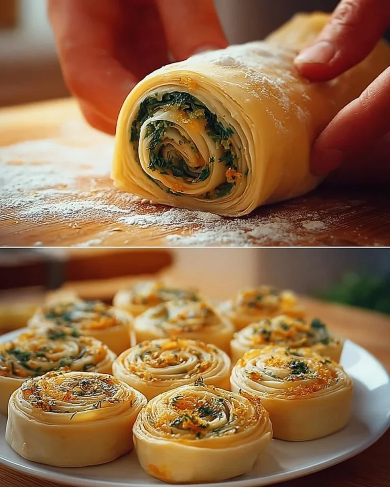 Rotolini di pasta sfoglia salati su un piatto decorativo