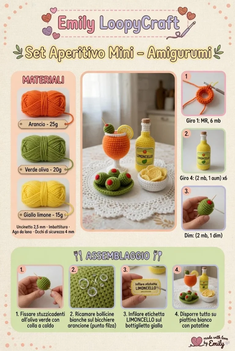 Set Aperitivo Mini - Amigurumi colorati per creare atmosfere accoglienti