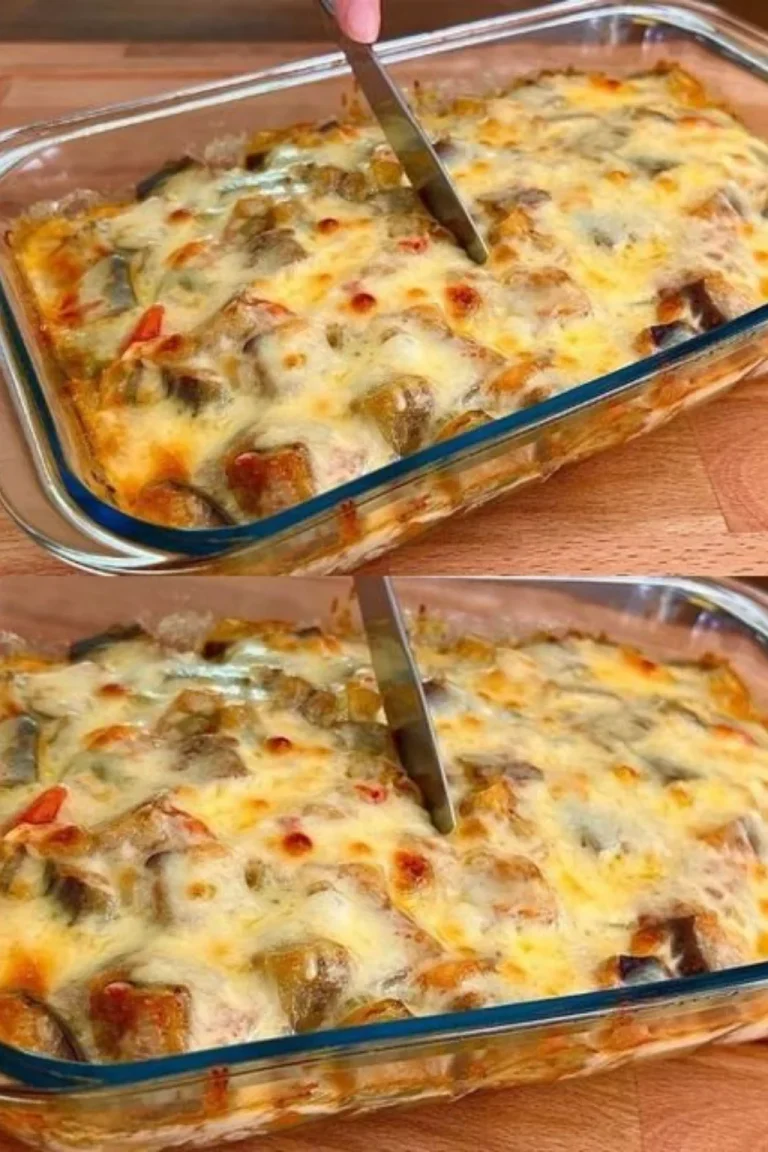 Sformato di Melanzane con strati di melanzane e formaggio