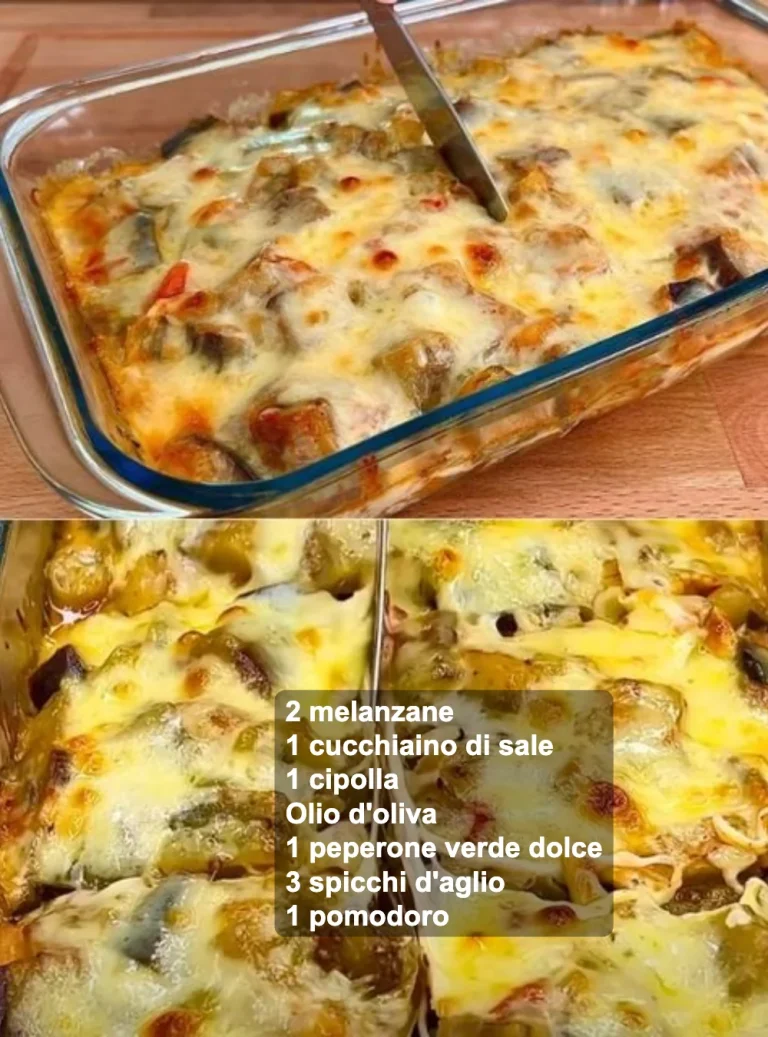 Sformato di melanzane servito in un piatto rustico
