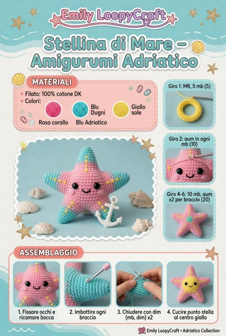 Stellina di Mare Amigurumi: Creazione artigianale ispirata al mare Adriatico