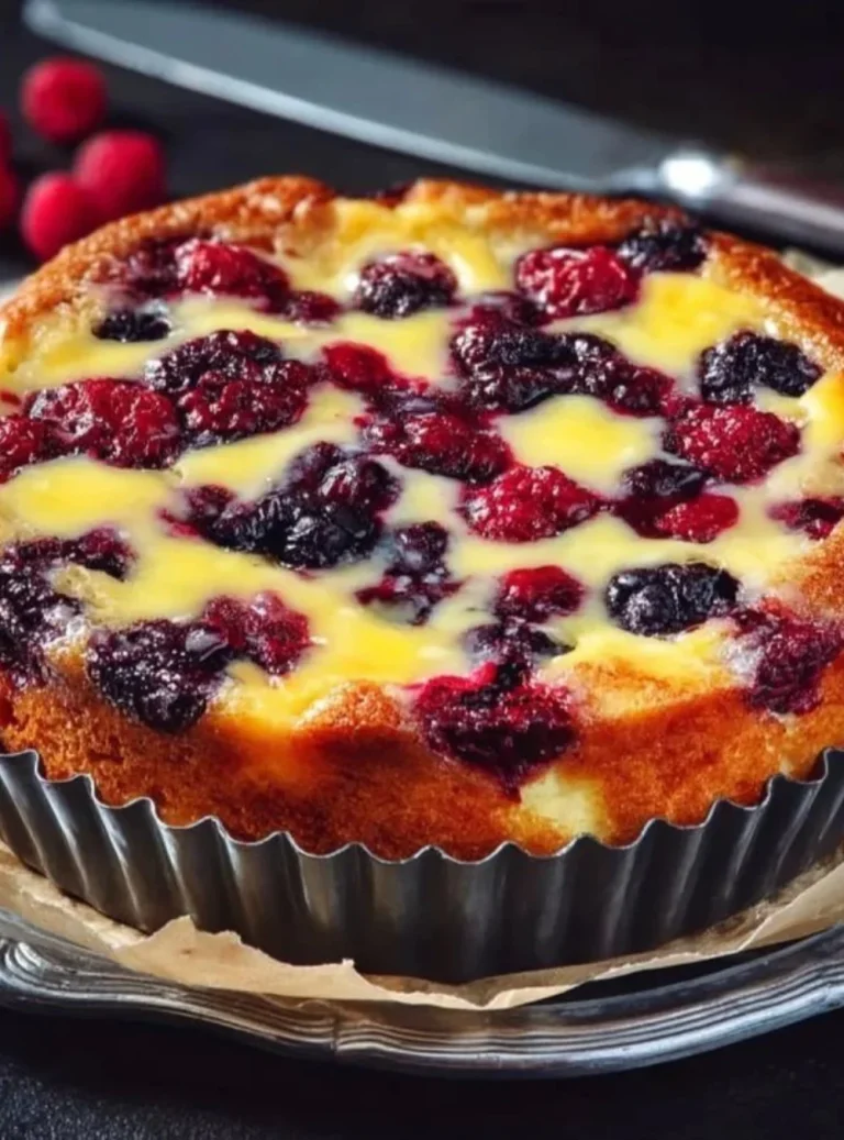 Deliziosa torta ai frutti di bosco con decorazioni fresche e colorate