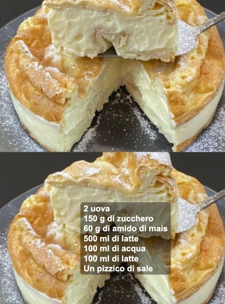 Torta della Nonna, dolce tradizionale italiano con crema e pinoli.