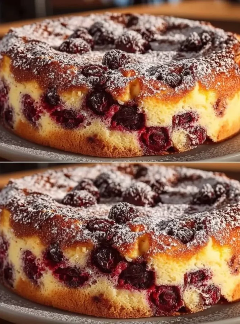 Fetta di torta di bacca con frutti di bosco freschi e crema.