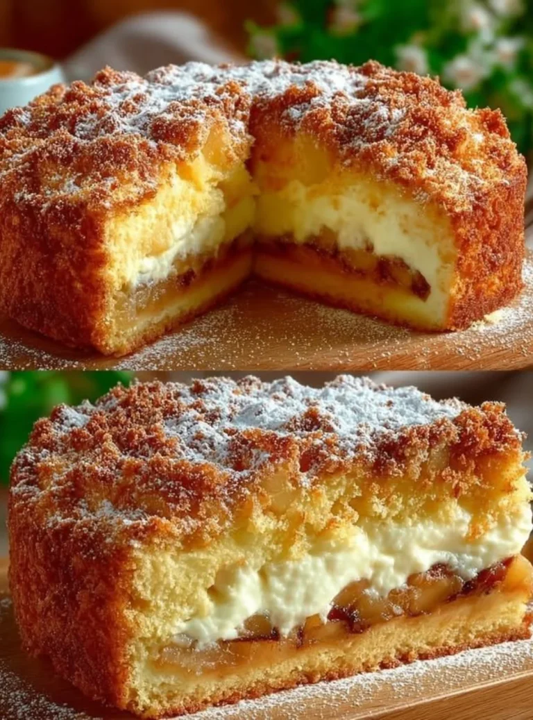 Torta di mele con crema soufflé, dolce soffice e aromatizzato