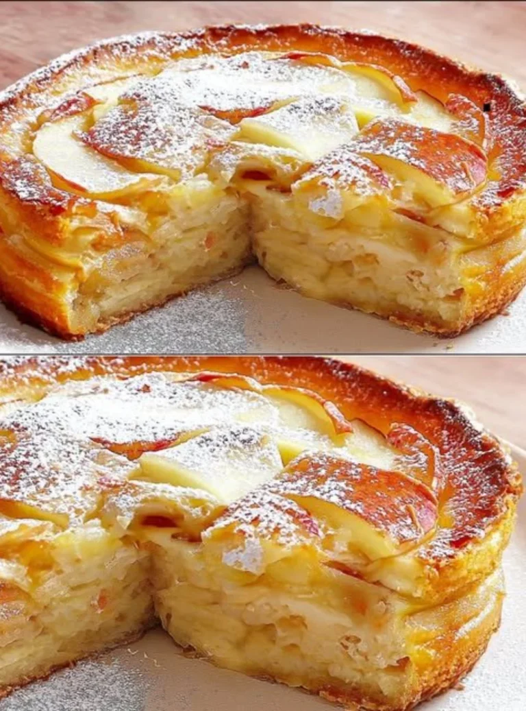 Fetta di Torta di Mele Cremosa servita con panna montata