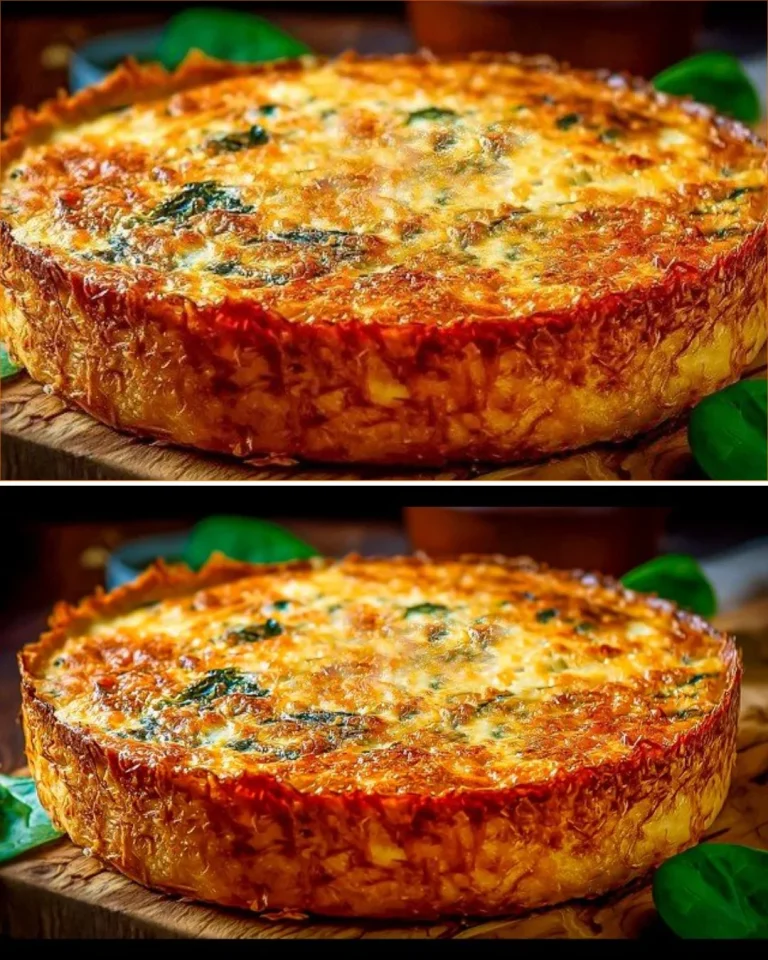 Torta di patate e verdure preparata nel piatto