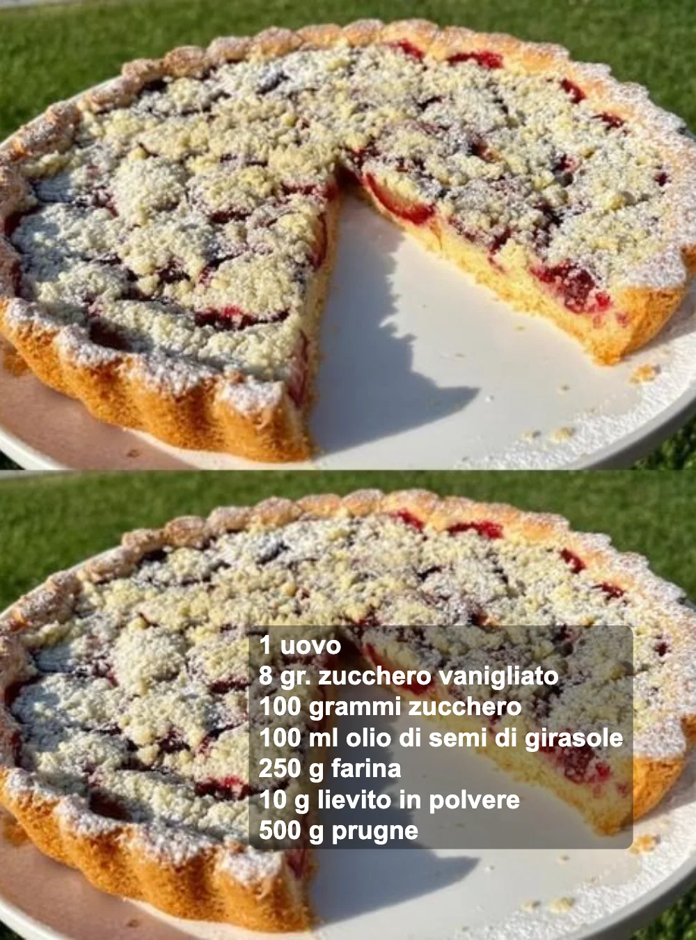 Torta di Prugne fresca e golosa con prugne succose