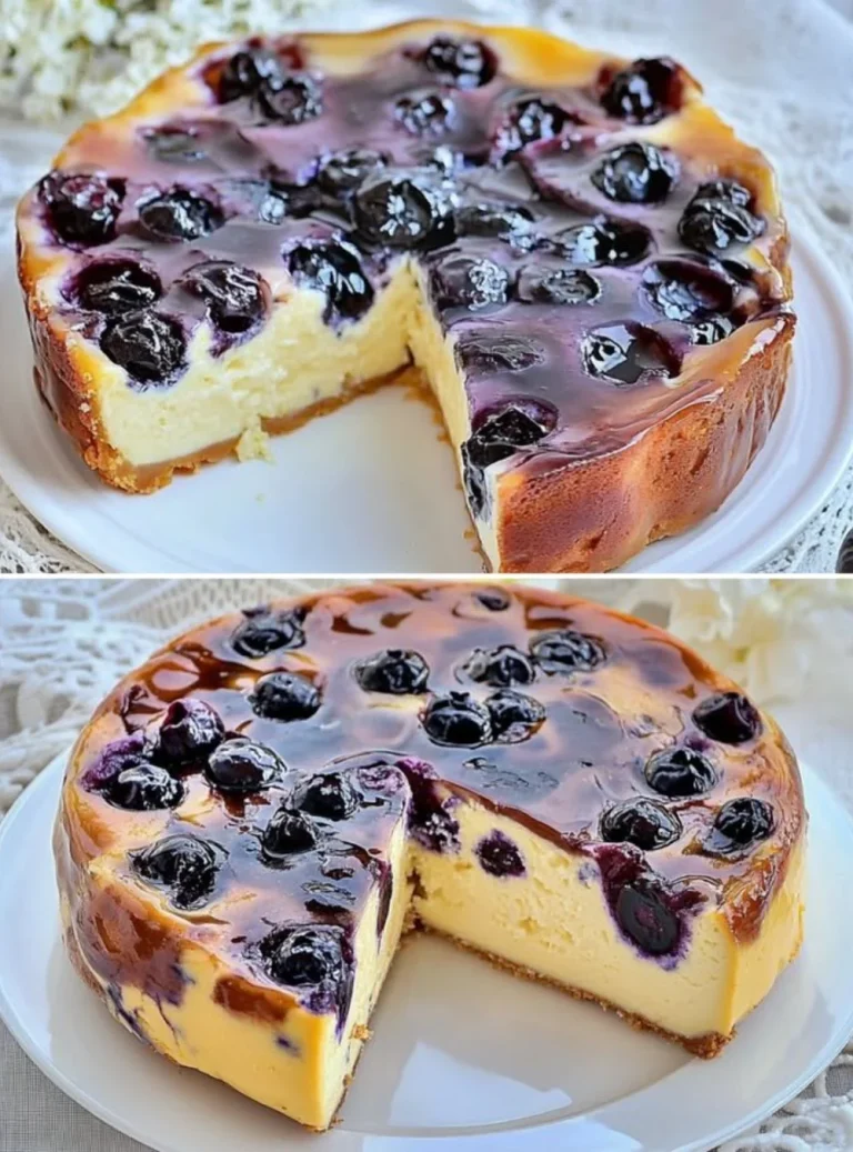 Torta proteica ai mirtilli, sana e nutriente, pronta da gustare.