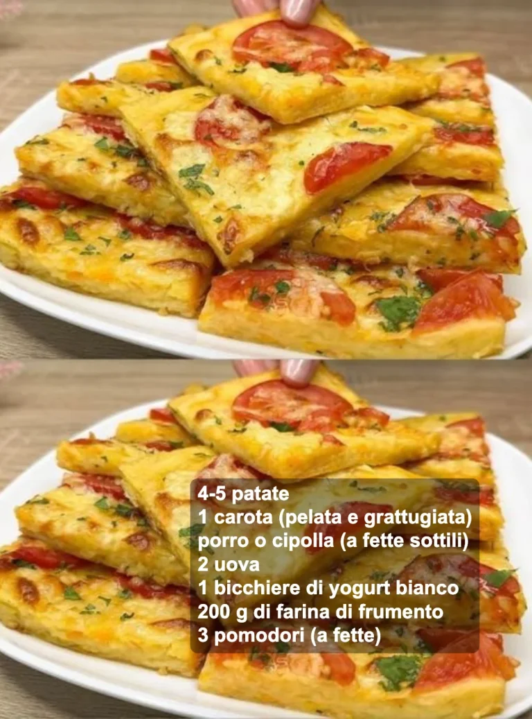 Delizioso Tortino di Patate servito con contorni freschi