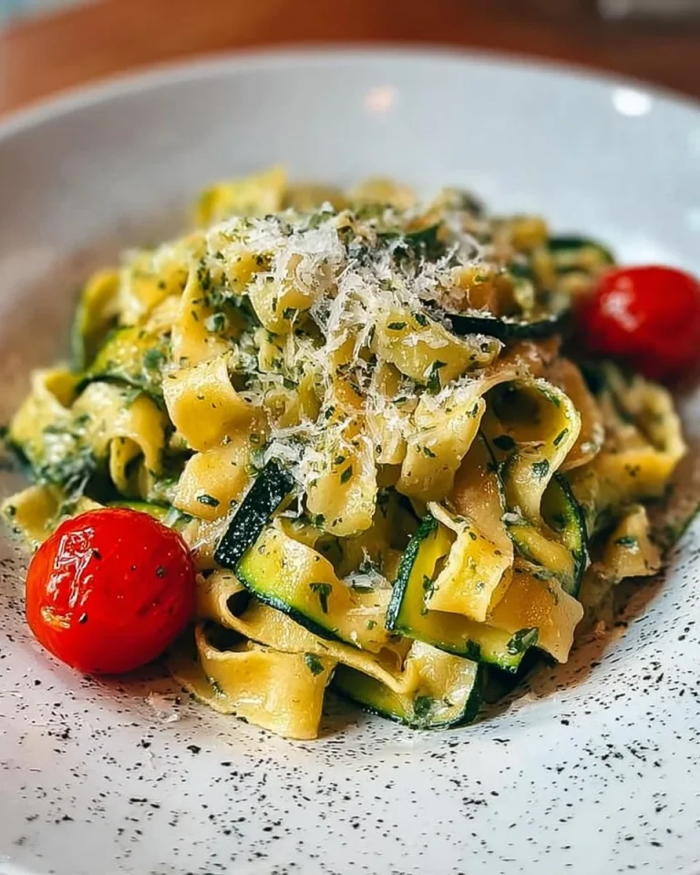 Zucchine saltate con aglio e prezzemolo su un piatto bianco.