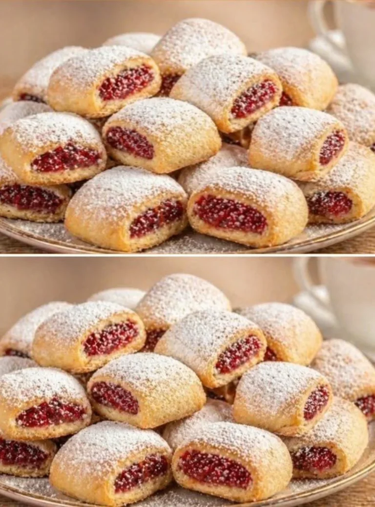 Biscotti con marmellata di lamponi freschi e deliziosi