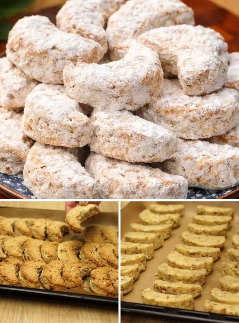 Biscotti con noci croccanti appena sfornati su un piatto di ceramica