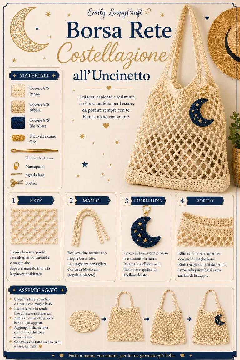 Schema estivo per la Borsa Rete Costellazione all’Uncinetto