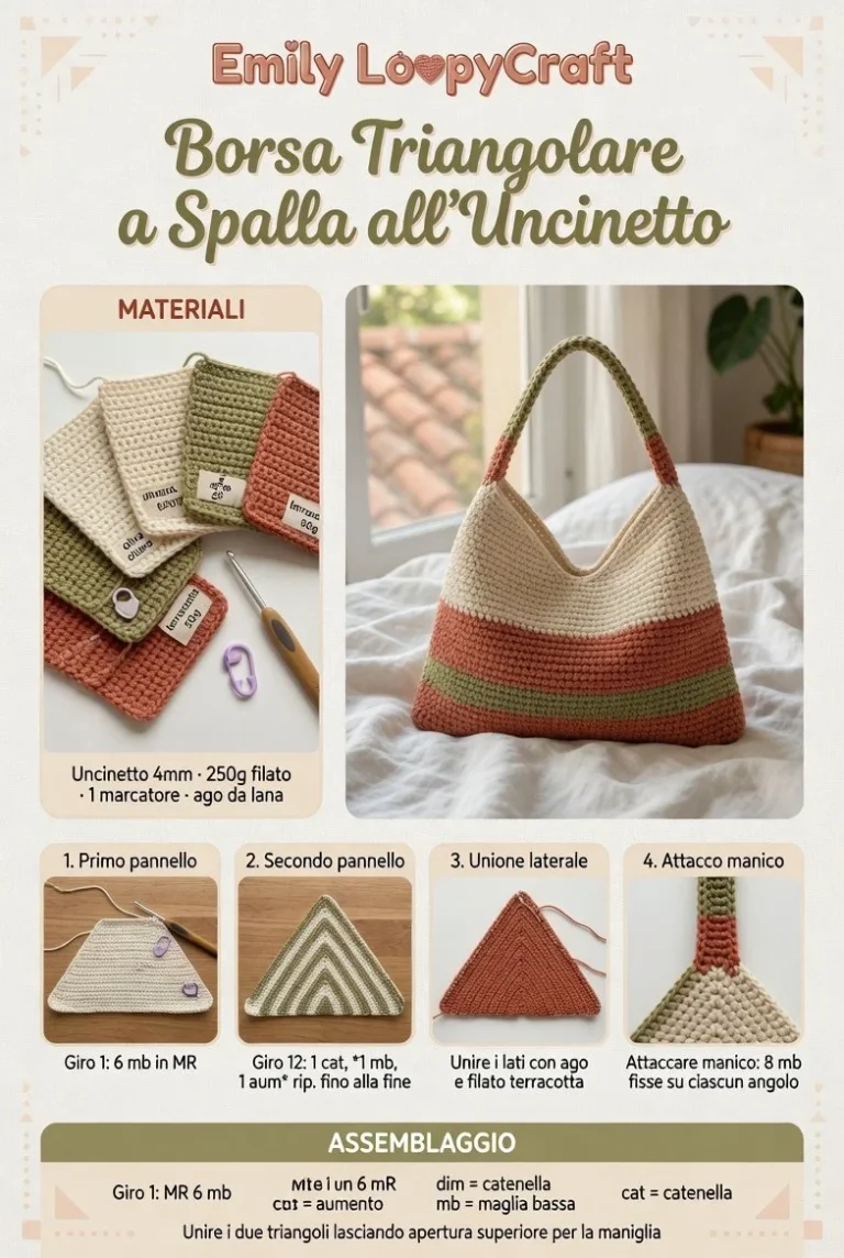 Borsa Triangolare a Spalla all'Uncinetto - Schema Estivo Moderno
