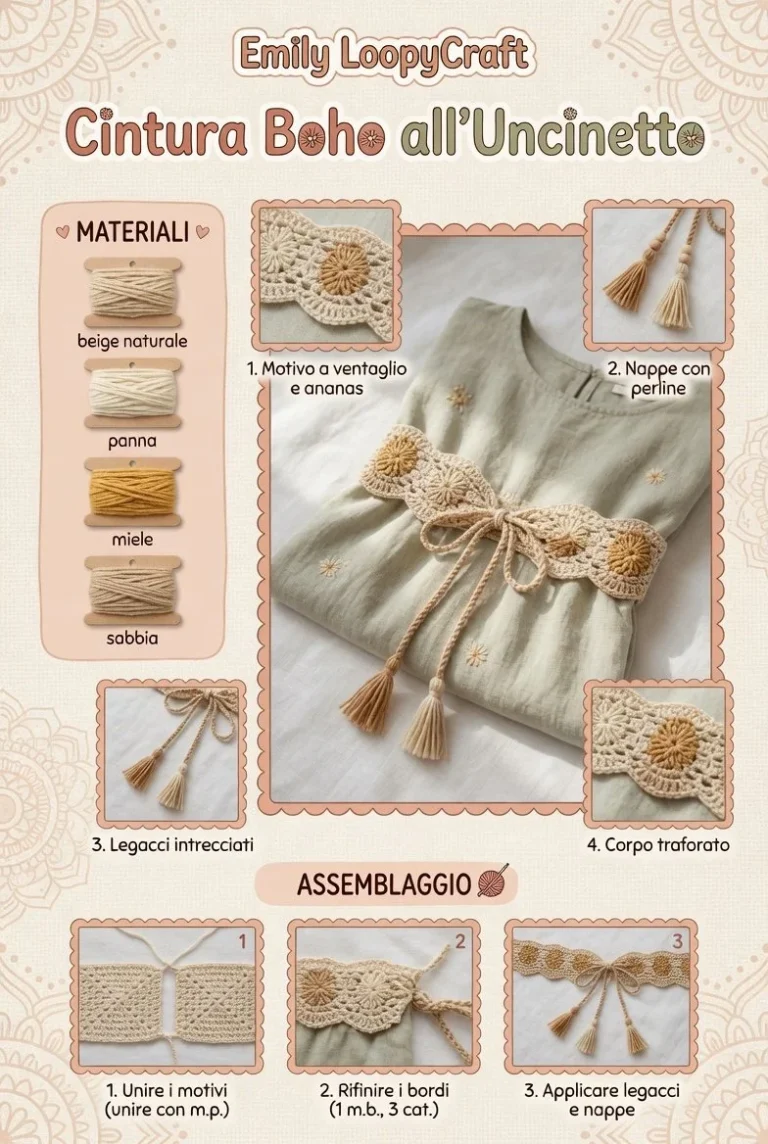 Cintura Boho all’Uncinetto per vestiti estivi in stile bohemian