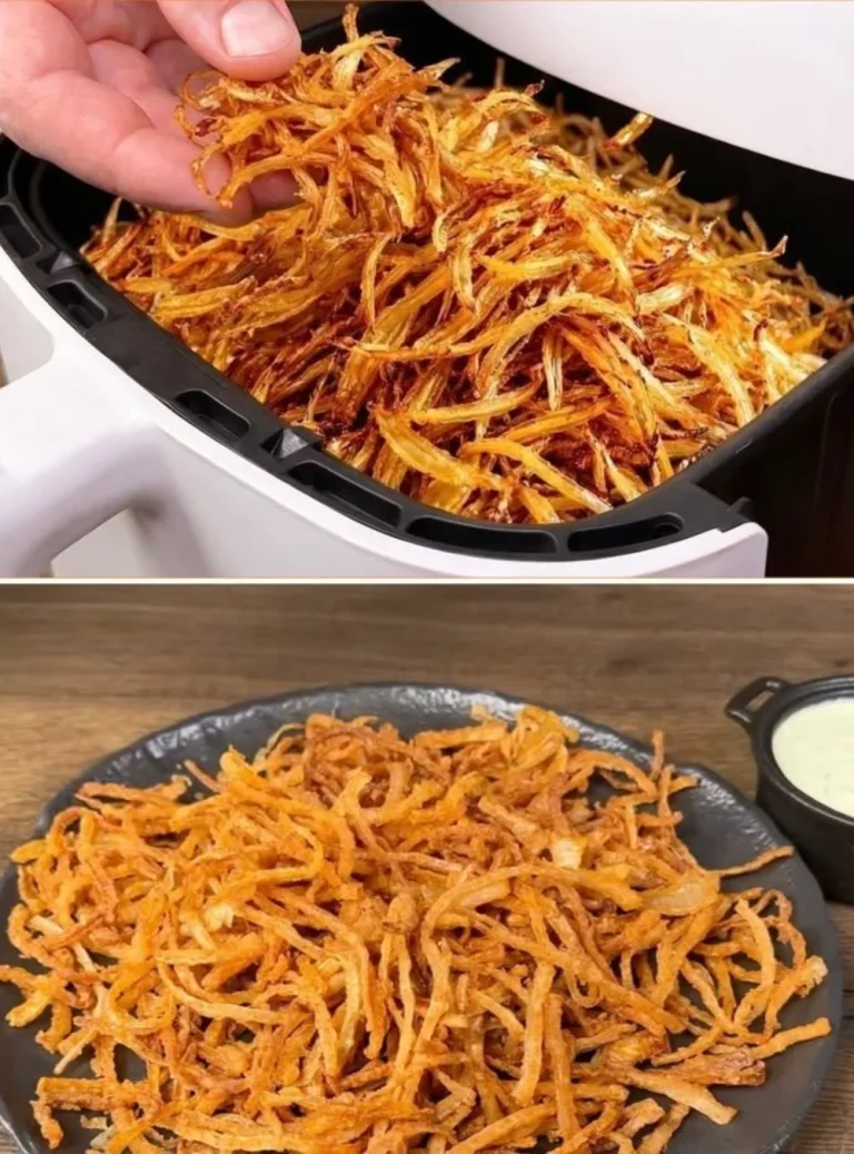 Cipolle fritte croccanti preparate in friggitrice ad aria