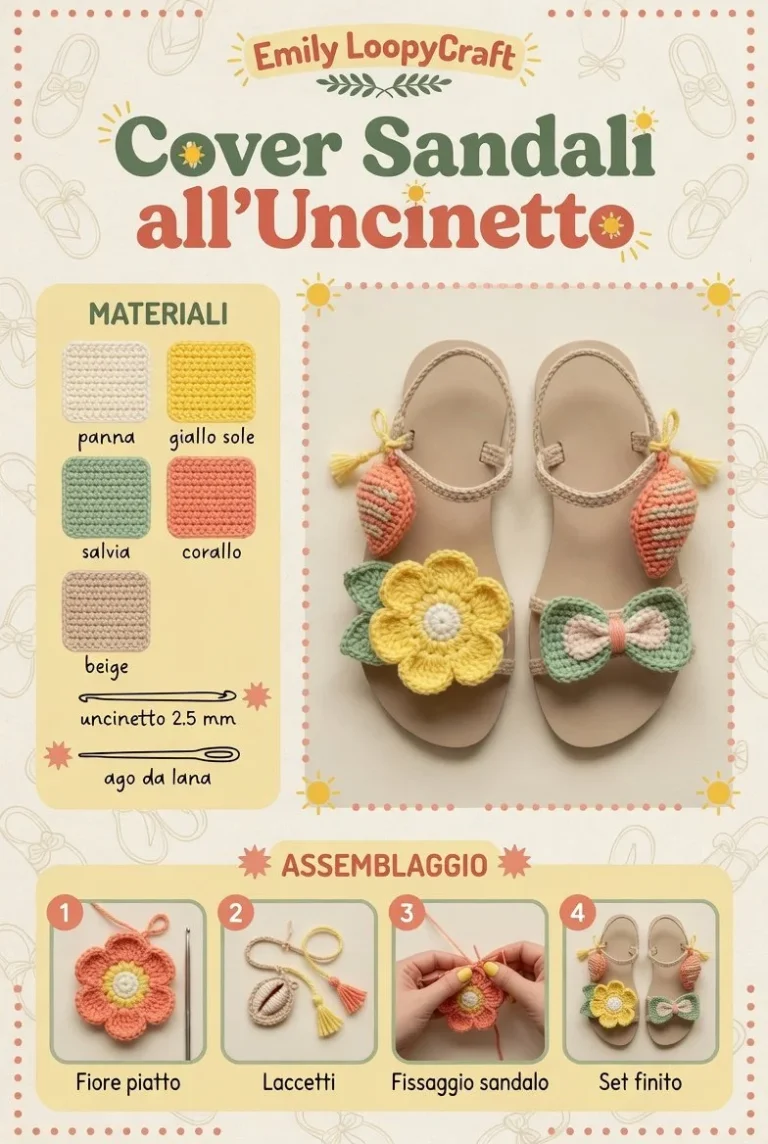 Coprisandali all’uncinetto colorati e creativi per l'estate.
