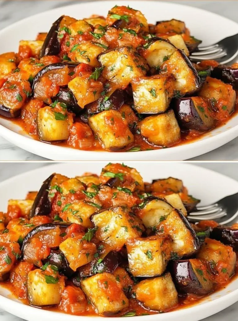 Dish of melanzane alla parmigiana, a classic Italian recipe with eggplant and cheese