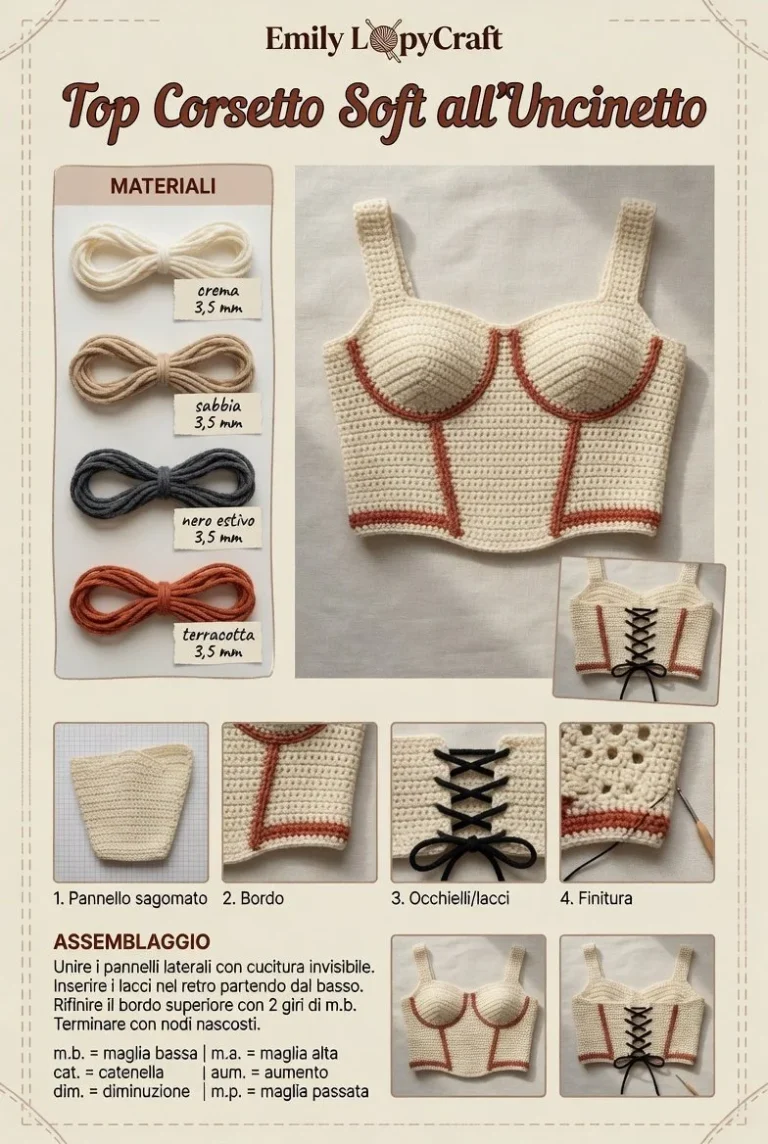 Corsetto uncinetto estivo per un outfit fresco